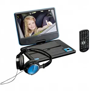 Comparateur de prix : Lenco Lecteur DVD portable de 9 avec casque/USB et dispositif de suspension DVP-910BU Noir-Bleu