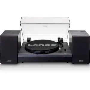 Comparateur de prix : Platine vinyle avec deux haut-parleurs externes Lenco LS-301BK Noir