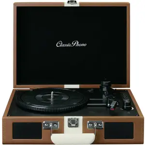 Lenco TT-120BNWH Tourne-disque entraîné par courroie Marron, Blanc pas cher