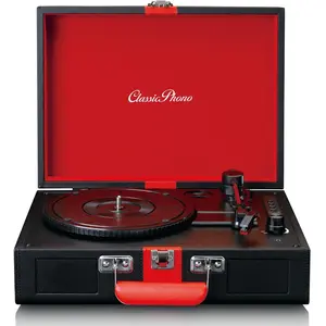 Comparateur de prix : Classic Phono Platine Vinyle LENCO TT-110 - Noire Rouge, Bluetooth