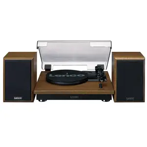 Comparateur de prix : Platine vinyle avec 2 haut-parleurs external Lenco LS-100WD Chêne