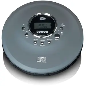 Lecteur cd/ mp3 portable pour cd, cd-r, cd-rw lenco anthracite CD-400GY pas cher