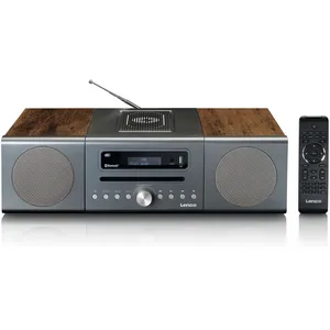 Micro set avec DAB, FM, CD, 2 USB, Bluetooth®, QI, RC Lenco MC-175SI Bois