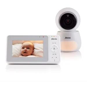 Alecto Babyphone avec caméra,grand écran couleur 4,3 et veilleuse DVM2043 Blanc