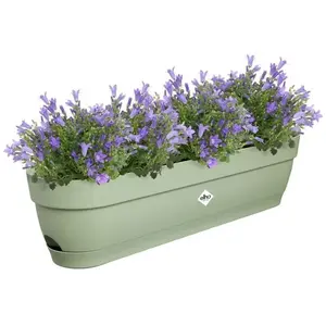 Comparateur de prix : elho Planteur Rectangle VIBIA - Plastique - Réservoir - Ø70 - Vert