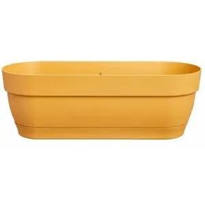 Comparateur de prix : elho Planteur Rectangle VIBIA - Plastique - Réservoir - Ø50 - Jaune miel