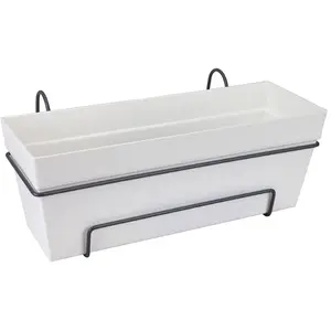 Comparateur de prix : Elho - Jardiniere balconniere Loft Urban Allin1 - 50 cm - Blanc