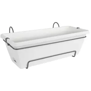 Comparateur de prix : Balconnière en plastique elho Barcelona all in 1 - 50 x 20 cm - blanc