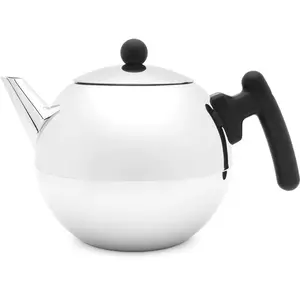 Bredemeijer Bella Ronde Théière en Acier Inoxydable avec Fond Plat Noir 145 x 236 x 160 mm 1,2 l