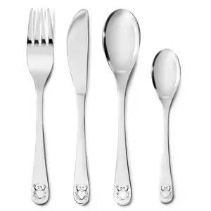 Zilverstad Couvert Enfant 4 pcs Ours avec CoeurVendu paramazon