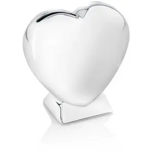 Comparateur de prix : Zilverstad 7280261 Tirelire en Forme de coeur avec Fond: 9 cm x 4 cm x 9 cm-ternissement Argenté