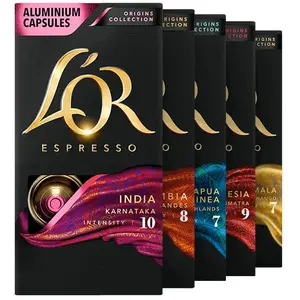 L'Or Espresso Assortiment de 5 variétés café Origines - 100 capsules compatibles Nespresso®*