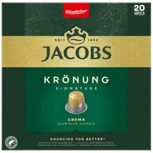 JDE Capsules de café Jacobs Krönung Crema pour machines Nespresso®, 20 pièces. pas cher
