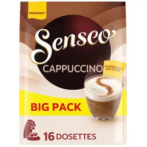 Comparateur de prix : Pack de 16 Dosettes café Senseo Cappuccino 4058954 184 g Marron et Beige