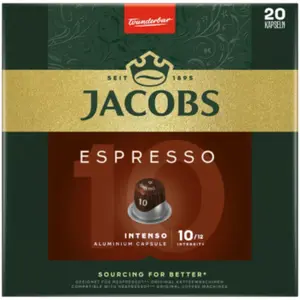 Capsules de café Jacobs Espresso Intenso pour machines Nespresso®, 20 pièces. pas cher