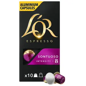 L'OR Pack de 10 Capsules café Maison du café L’Or Espresso Sontuoso Intensité pas cher