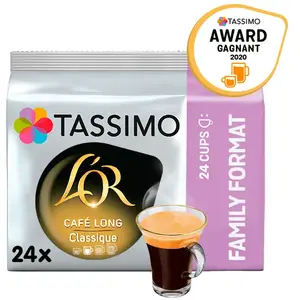 Comparateur de prix : TASSIMO Café Dosettes l'Or Café Long Classique - x24 boissons