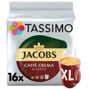 Jacobs Capsules de café Tassimo Caffè Crema Classico XL (compatibles avec les machines à capsules Bosch Tassimo), 16 pcs.