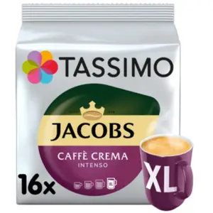 Jacobs Capsules de café Tassimo Caffé Crema XL Intenso (compatibles avec les machines à capsules Bosch Tassimo), 16 pièces. pas cher
