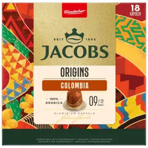 JDE Capsules de café Jacobs Origins Colombia pour machines Nespresso®, 18 pièces. pas cher