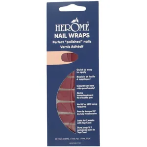 Hérôme - Nail Wraps Vernis À Ongles Adhésif Red Wine pas cher