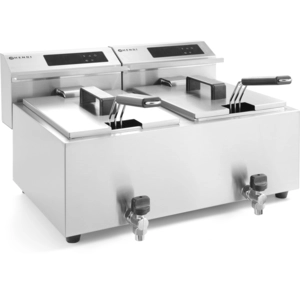 Comparateur de prix : Hendi - Friteuse à panneau numérique Mastercook avec robinet 2x8L 2x3500W