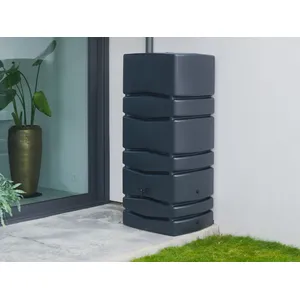 Comparateur de prix : Récupérateur d'eau de pluie mural anthracite avec robinet 650 l Nature