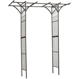 Comparateur de prix : Arche double droite - NATURE - Métal - Noir - 114x66xH232 cm