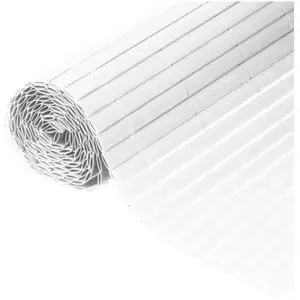 vidaXL Nature Écran de jardin à double face PVC 1x3 m Blanc pas cher