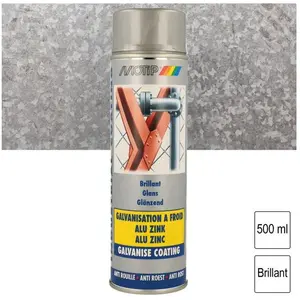 Peinture de galvanisation à froid brillante alu-zinc bombe de 500 ml MOTIP