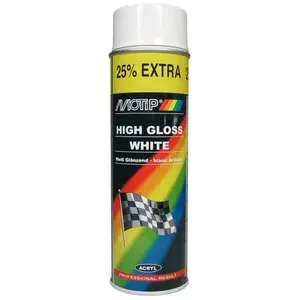 Motip Bombe de peinture pro acrylique brillant blanc aerosol 500ml (04004)