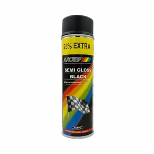 Aérosol Peinture Carrosserie Sèchage Rapide Noir Satiné Motip 500 Ml