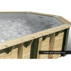 Comparateur de prix : Ubbink - Liner piscine hors-sol 400x610xH130cm 75/100ème coloris gris