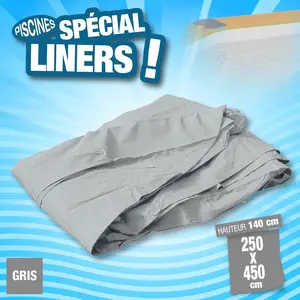 Liner 75/100ème Gris 250x450 x H 140cm pas cher