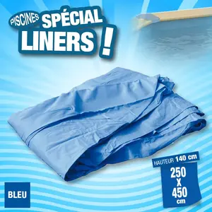 Liner piscine hors-sol Ubbink 250x450xH140cm 75/100ème coloris bleu pas cher
