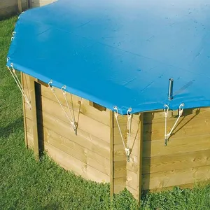 Bâche hiver pour piscine bois Azura 4,00 x 2,00 m - Ubbink   pas cher