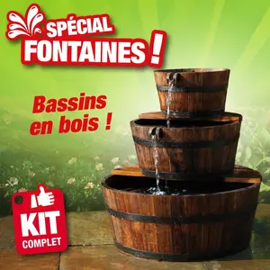 Comparateur de prix : Ubbink Fontaine à cascade de jardin en forme de 3 barils Bois 401356