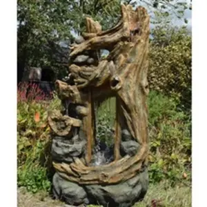 Ubbink Fontaine de jardin Kalloni vieux troncs d'arbre avec éclairage LED - pas cher