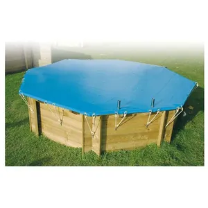 Bâche hiver pour piscine bois Azura 4,90 x 3,55 m - Ubbink pas cher