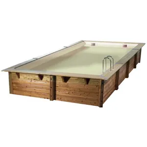 Comparateur de prix : Ubbink - Piscine bois linea rectangulaire 350x650x140cm liner beige