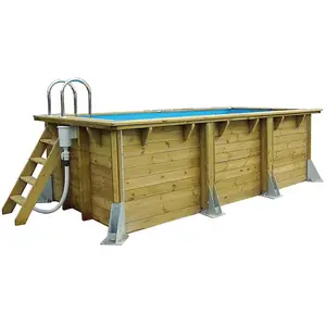Comparateur de prix : Piscine bois Ubbink azura rectangulaire 250x450x126cm liner bleu