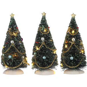 Comparateur de prix : Luville Sapins de noël miniatures LED - Lot de 3