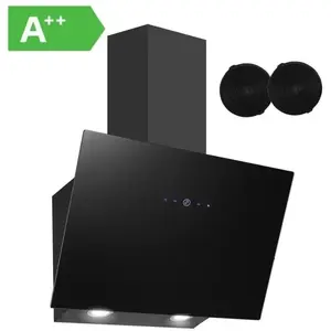 SNDOAS Hotte L60cm Aspirante cuisine Noir-3 Vitesse 550 m³/h Recyclage...Vendu parcdiscount