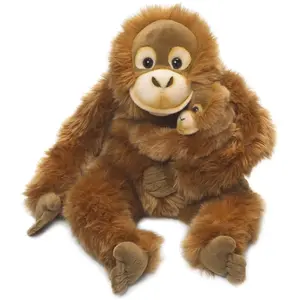 Peluche WWF maman orang outang 25 cm avec bébé