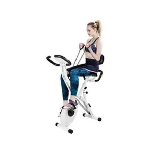 Vélo d'appartement pliant BIGZZIA, Roue d'inertie de 2,5 kg, avec 8 ni...