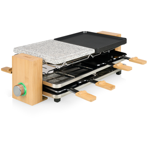 Comparateur de prix : Princess Appareil à raclette - Pure 8 Bambou naturel - Rangement pour 8 poêlons