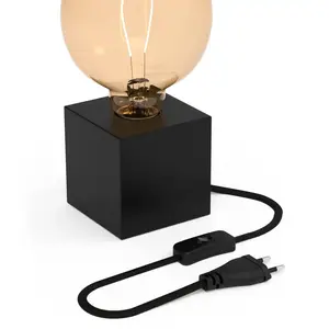 Comparateur de prix : Support de lampe de table Holder noir mat E27 40W IP44 H.8,5cm Calex
