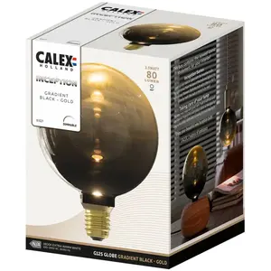 Comparateur de prix : Calex | LED Inception | G125 | Gradient Zwart-Goud Glas | SMD | 3,5W