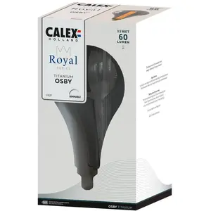 Comparateur de prix : Ampoule LED décorative XXL Royal Osby verre gris titane dimmable E27 3,5W 60lm Calex