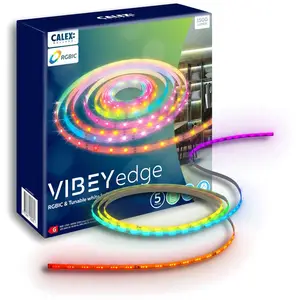 Calex ruban LED Vibey, longueur 5 m, fiche, télécommande, RVB, CCT
